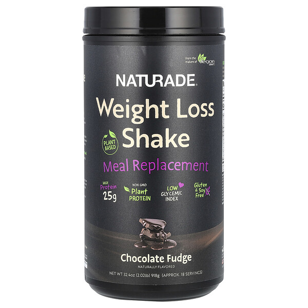 Weight Loss Shake, Plant Based Meal Replacement, Chocolate Fudge, 2.02 lb (Фунты) (918 g) Naturade