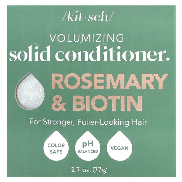 Volumizing Solid Conditioner Bar, Rosemary & Biotin, Lavender & Vanilla, 2.7 oz (77 g) Kitsch