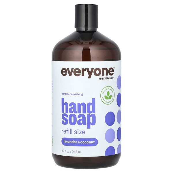 Hand Soap, Refill Size, Lavender + Coconut, 32 fl oz (946 ml) Everyone