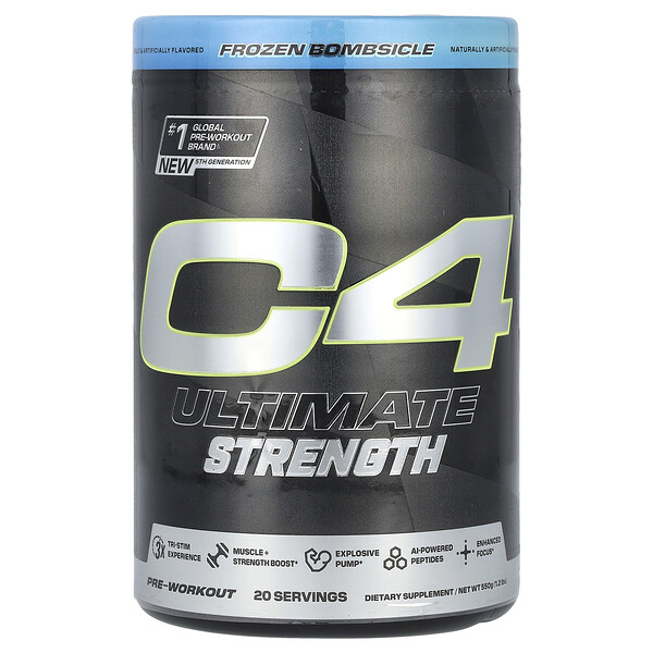 C4 Ultimate Strength, Pre-Workout, Frozen Bombsicle , 1.2 lbs (550 g) Cellucor