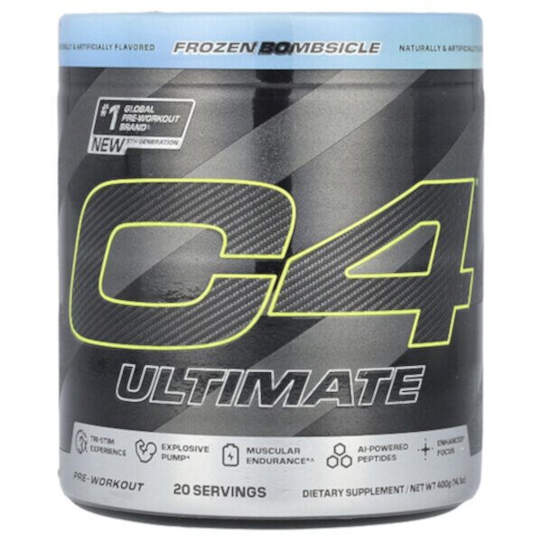 C4 Ultimate Pre-Workout, Frozen Bombsicle, 14.1 oz (400 g) Cellucor