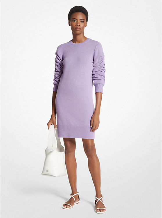 Cashmere Crushed-Sleeve Sweaterdress MICHAEL KORS COLLECTION