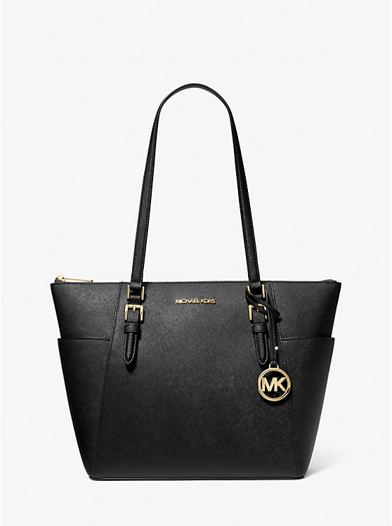 Charlotte Large Saffiano Leather Top-Zip Tote Bag Michael Kors