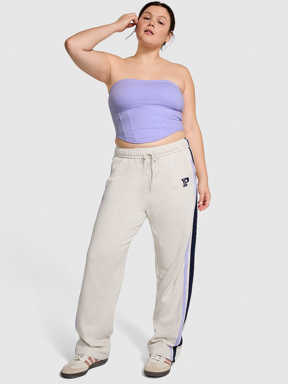 Ivy Fleece Straight-Leg Sweatpants Pink