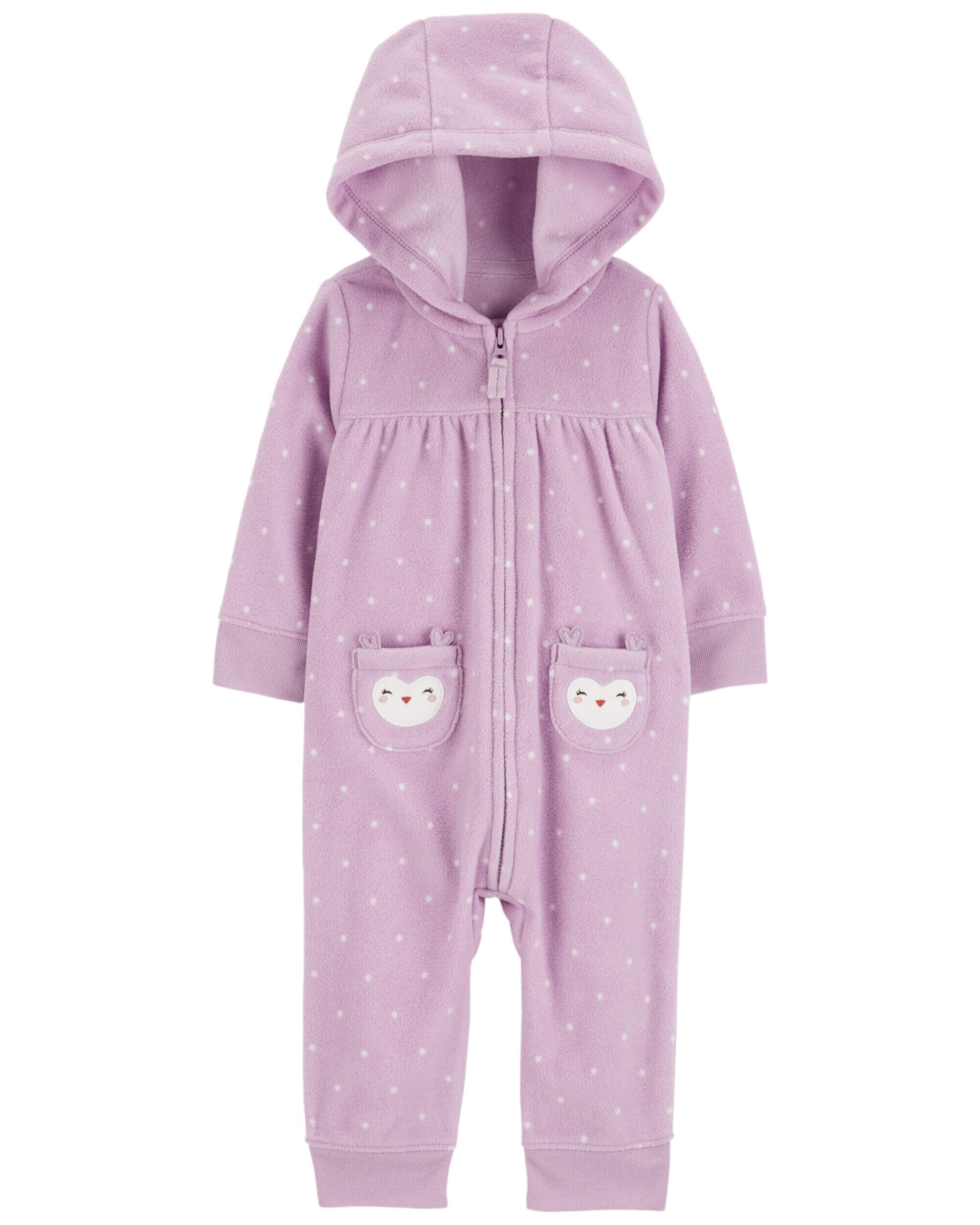 Ромпер Carter's Для девочек Baby Owl Hooded Zip-Up Fleece Jumpsuit Carter's