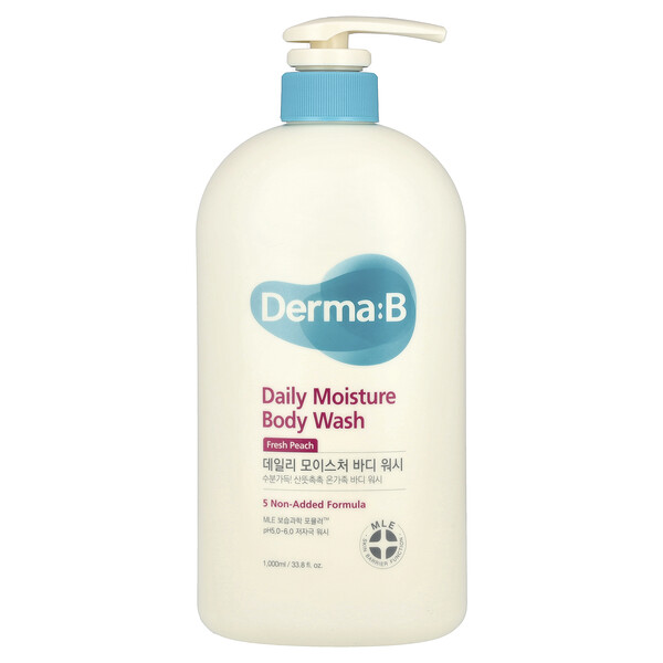 Daily Moisture Body Wash, Fresh Peach, 33.8 fl oz (1,000 ml) Derma:B