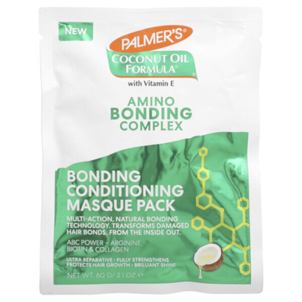 Coconut Oil Formula with Vitamin E, Amino Bonding Complex, Bonding Conditioning Masque Pack, 2.1 oz (60 g) Palmer's