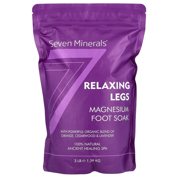 Relaxing Legs, Magnesium Foot Soak, Orange, Cedarwood & Lavender, 3 lb (1.36 kg) Seven Minerals