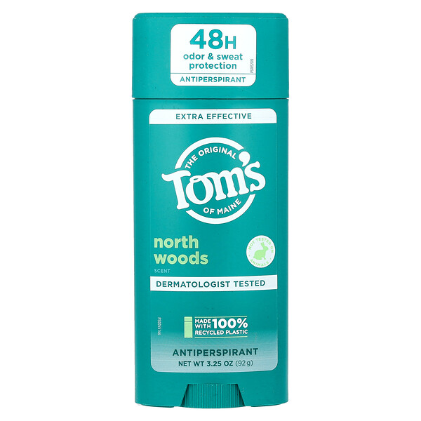 Extra Effective Antiperspirant, North Woods, 3.25 oz (92 g) Tom's of Maine