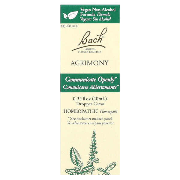 Original Flower Remedies, Agrimony, 0.35 fl oz (Жидкие унции) (10 ml) Bach