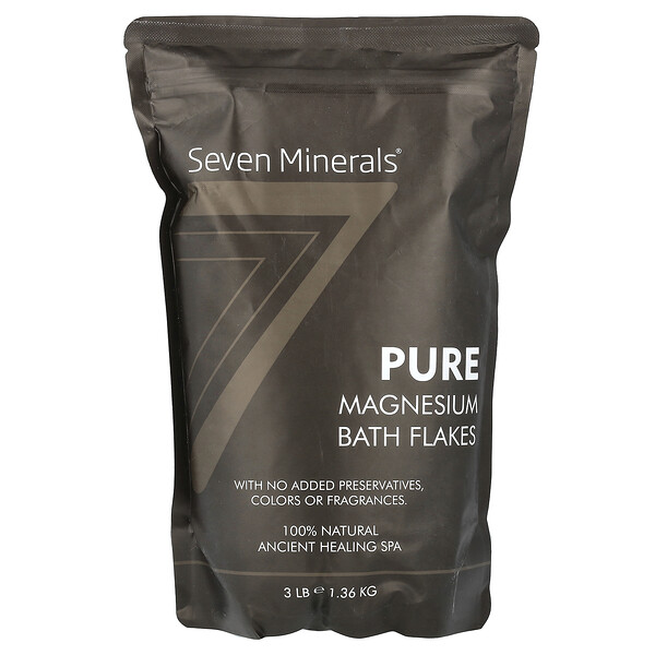 Pure Magnesium Bath Flakes, 3 lb (1.36 kg) Seven Minerals