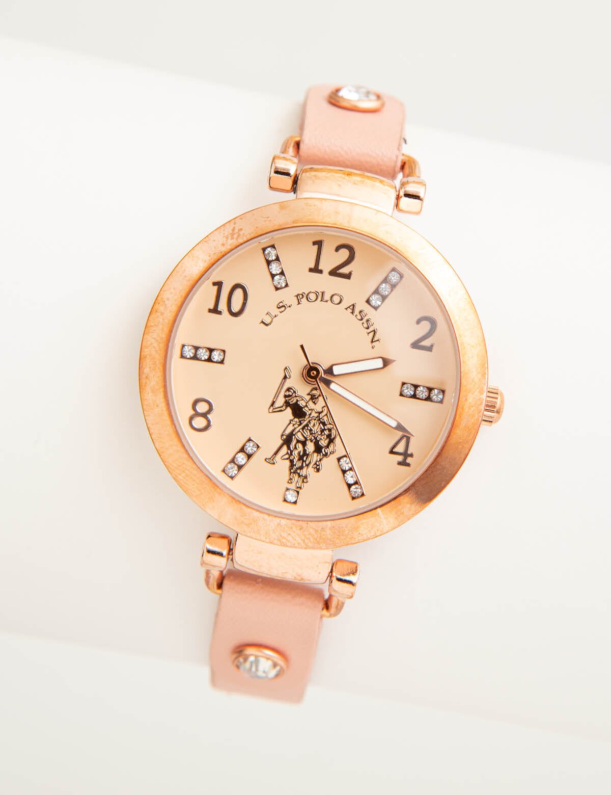 LADIES PINK CRYSTAL STRAP WATCH U.S. POLO ASSN.