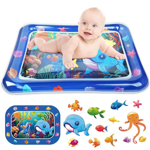 Inflatable Tummy Time Mat - Baby Water Mat, Baby Toys for 3 to 24 Months, Premium Baby Play Mat Tummy Time Toys, Promote Development Infant Toys Baby Gifts, Portable AURUZA