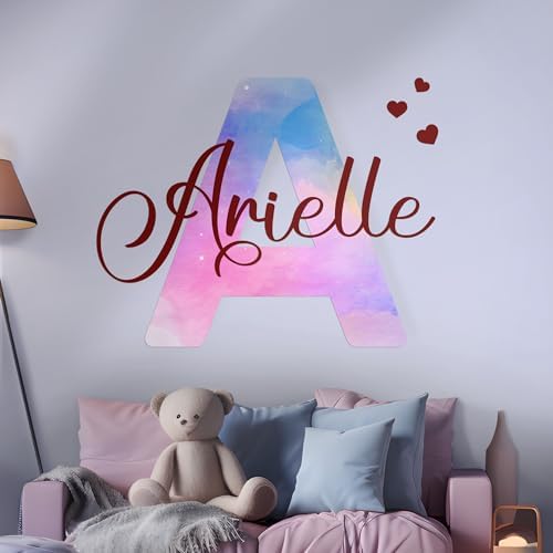 Custom Stickers Name Wall Decor I Personalized Name Sign for Room Decor | Multiple Custom Name & Initial I Decal for Baby Girl Nursery Decor I Nursery Wall Decal for Baby (B. Night Sky) CRYPTONITE