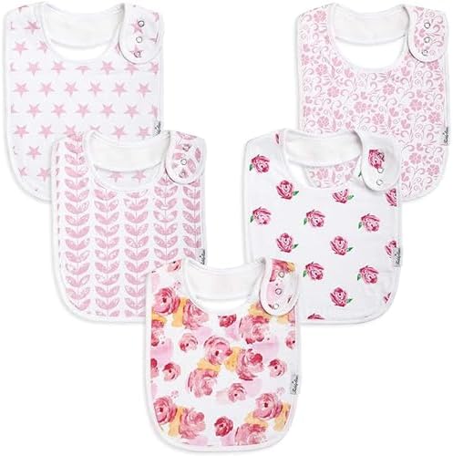 5-Pack Baby Drooling Bibs - Organic Cotton - Toddler Bibs, Absorbent Dribbling Bibs, Teething Bibs, Dripping Bibs KiddyStar