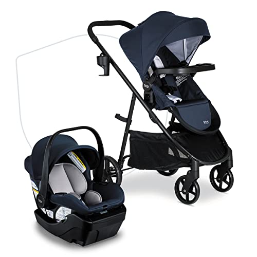 Britax Willow Grove SC Baby Travel System, Infant Car Seat and Stroller Combo with Alpine Base, ClickTight Technology, SafeWash, Pindot Onyx Britax