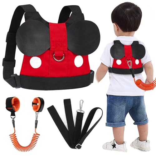 Accmor Toddler Leash Harness, Child Harness Baby Leash + Anti-lost Wrist Link, Cute Kids Harness with Walking Assistant Strap Belt Tether for 1-5 Years Boys and Girls to Zoo or Mall Accmor