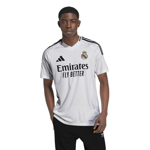 Домашняя футбольная форма Real Madrid 24/25 от adidas с коротким рукавом и V-образным вырезом, 100% переработанный полиэстер Adidas