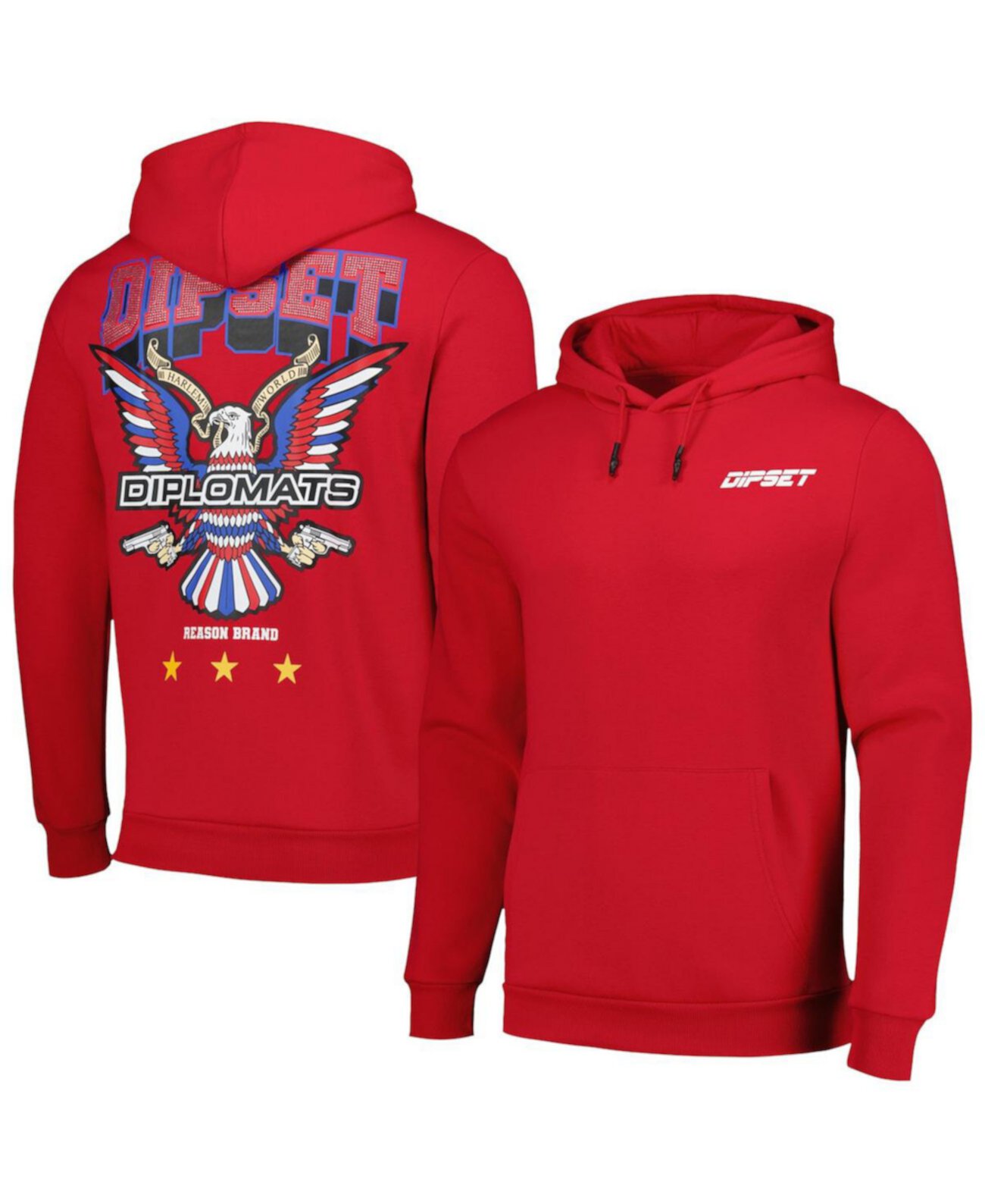 Men's and Women's Red The Diplomats Dipset Members Pullover Hoodie Reason