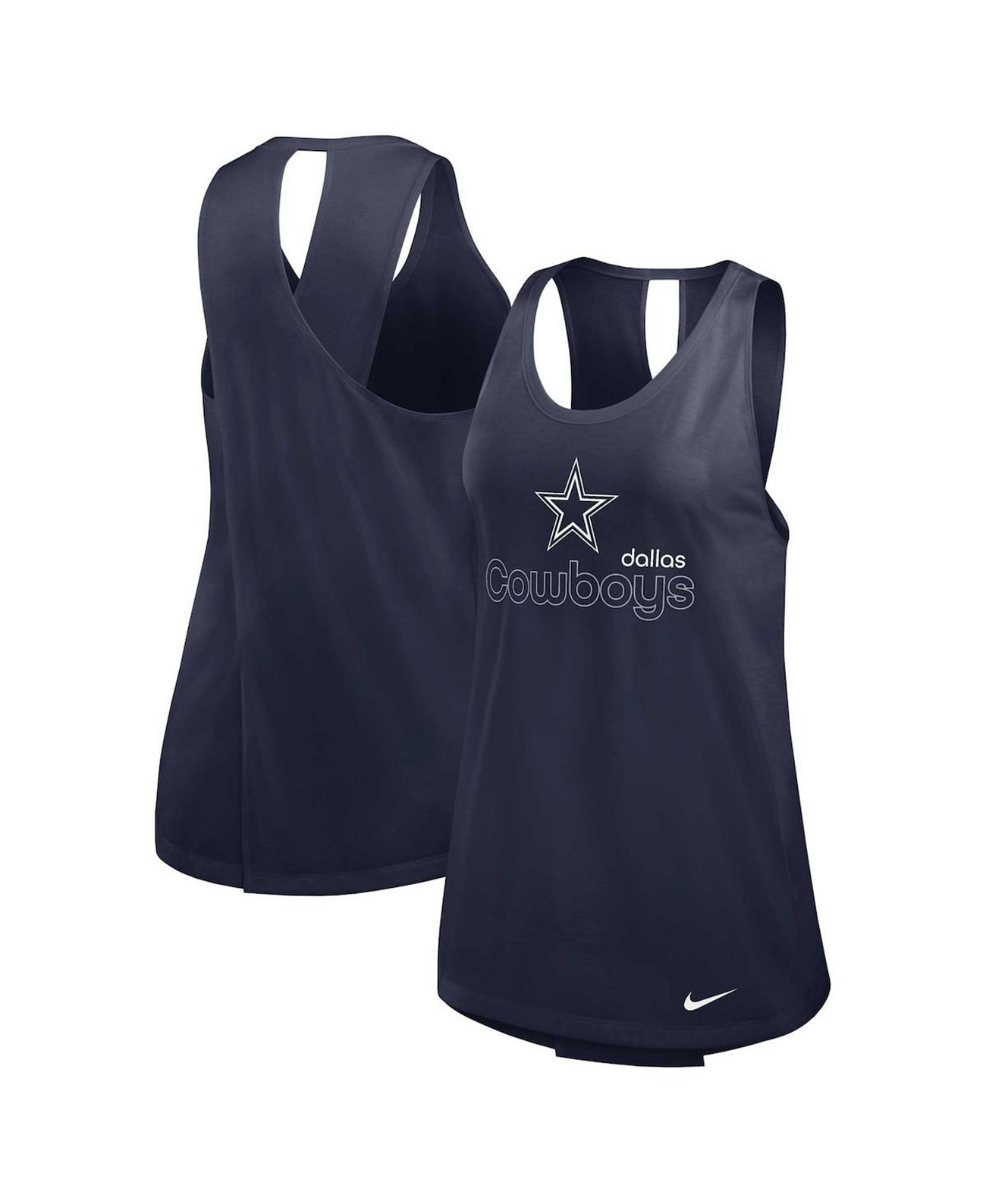 Женский топ больших размеров Navy Dallas Cowboys без рукавов с технологией Dri-Fit от Nike Nike