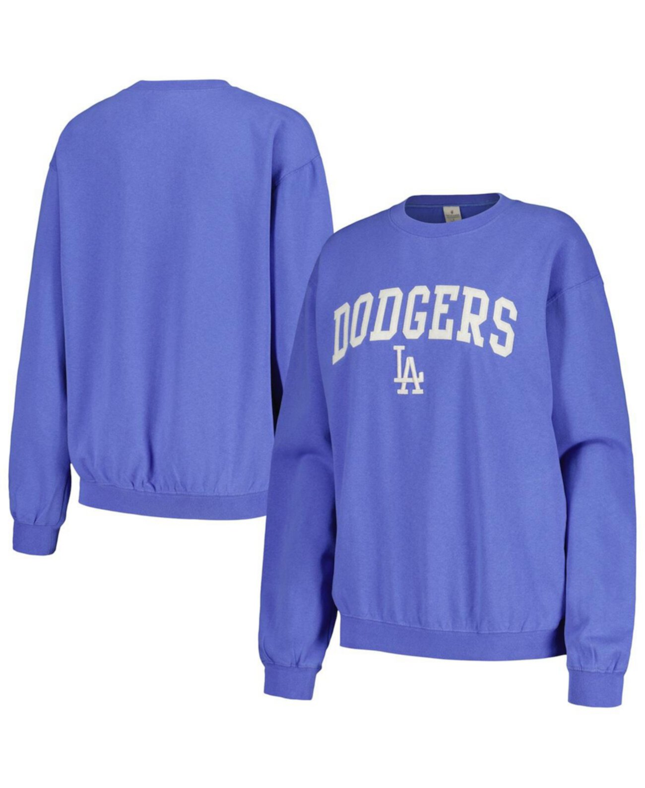 Women's Royal Los Angeles Dodgers Pigment Dye Pullover Sweatshirt Soft As A Grape