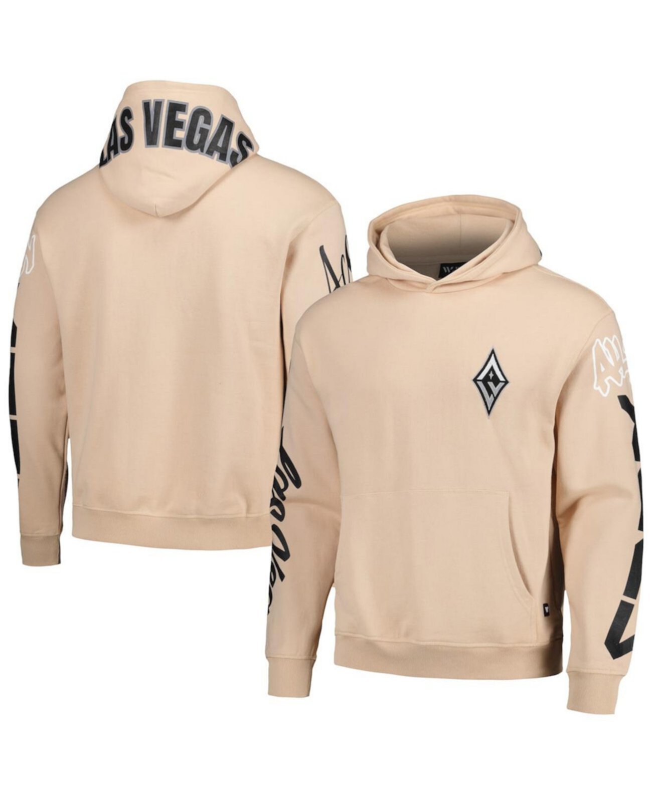 Men's and Women's Tan Las Vegas Aces Graffiti Acid Wash Pullover Hoodie The Wild Collective