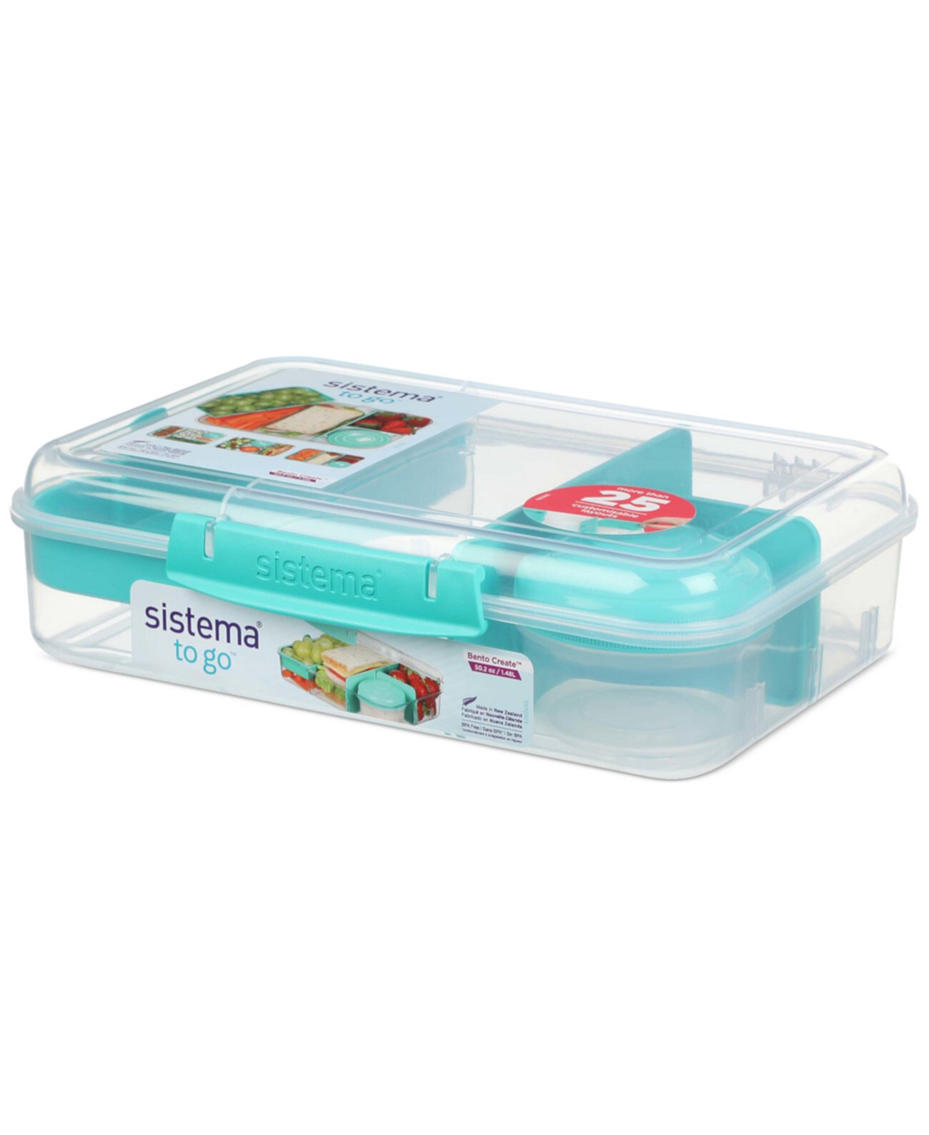 Create To Go Bento Box 6-Cup Food Storage Container Sistema