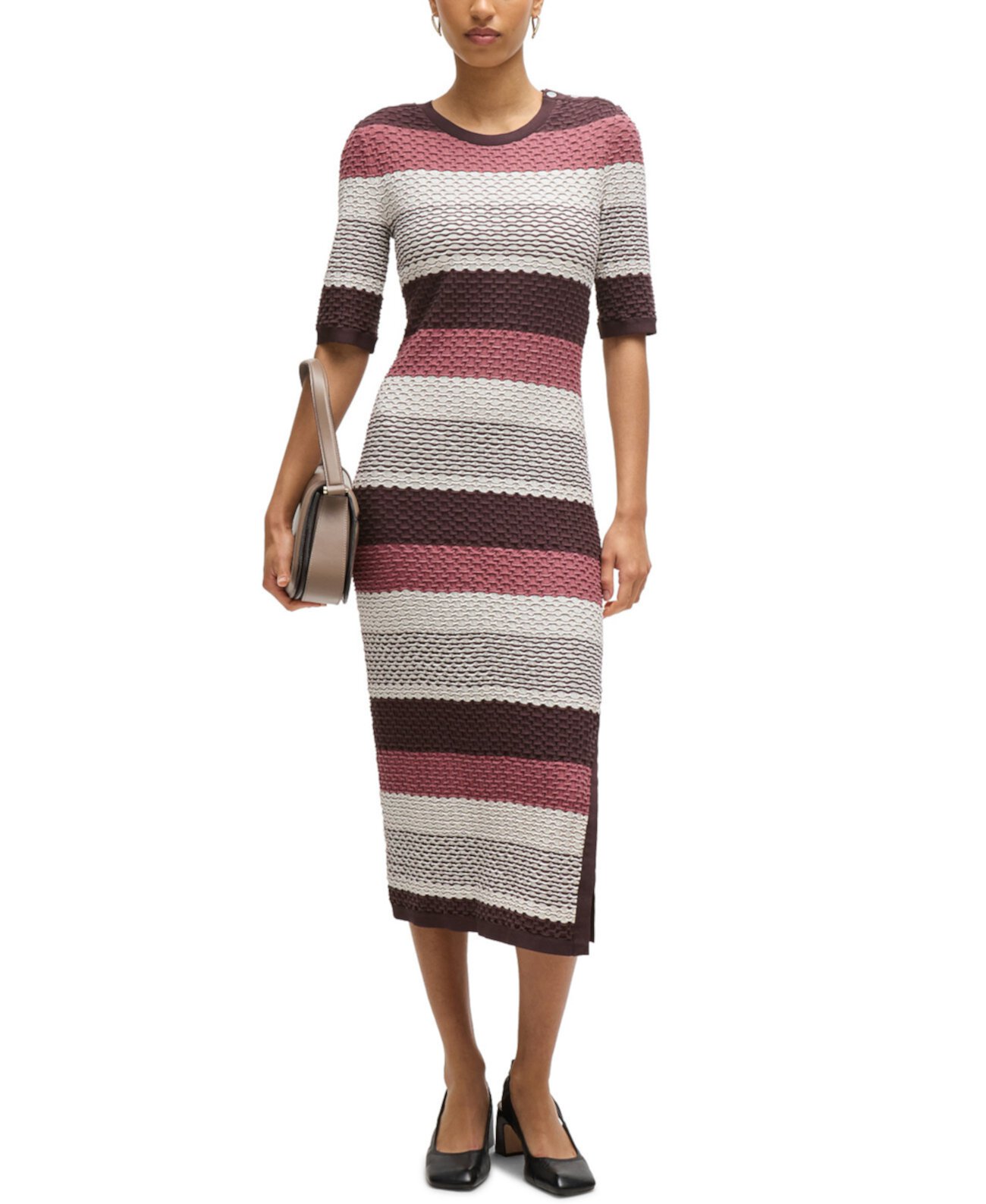 Women's Structured-Stripe Dress BOSS