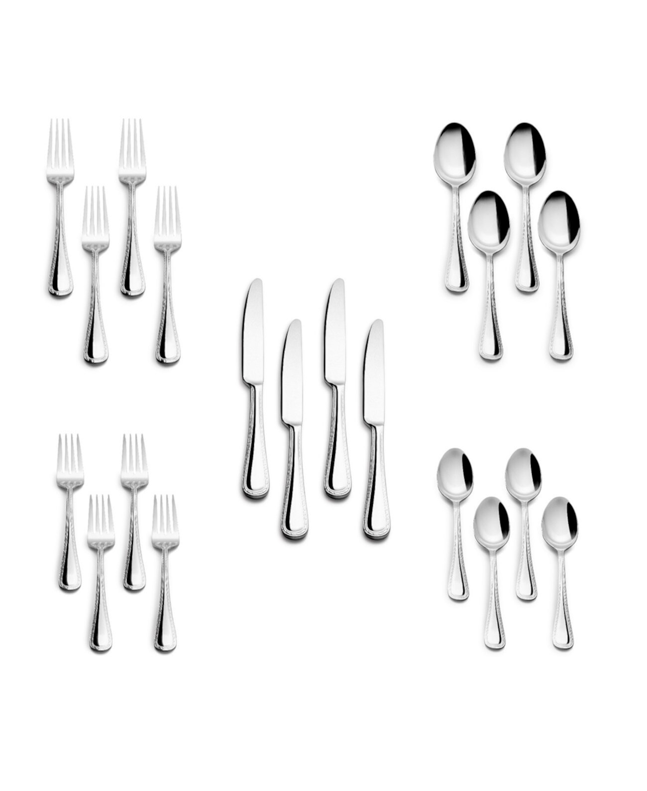 Stainless Steel Seaport 20 Piece Flatware Set, Service for 4 Kitchinox