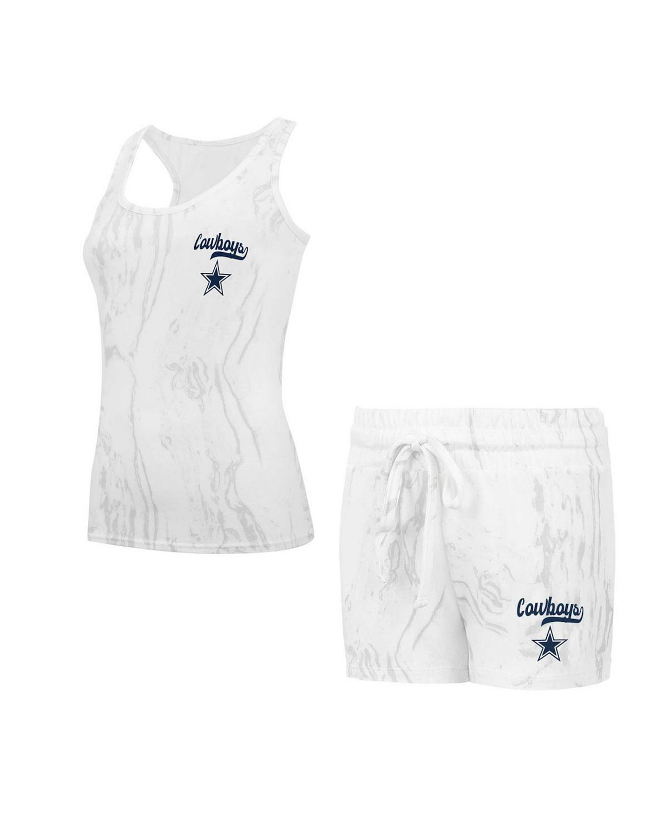 Women's Dallas Cowboys Quartz Hacci Knit Tank Top Shorts Sleep Set Concepts Sport