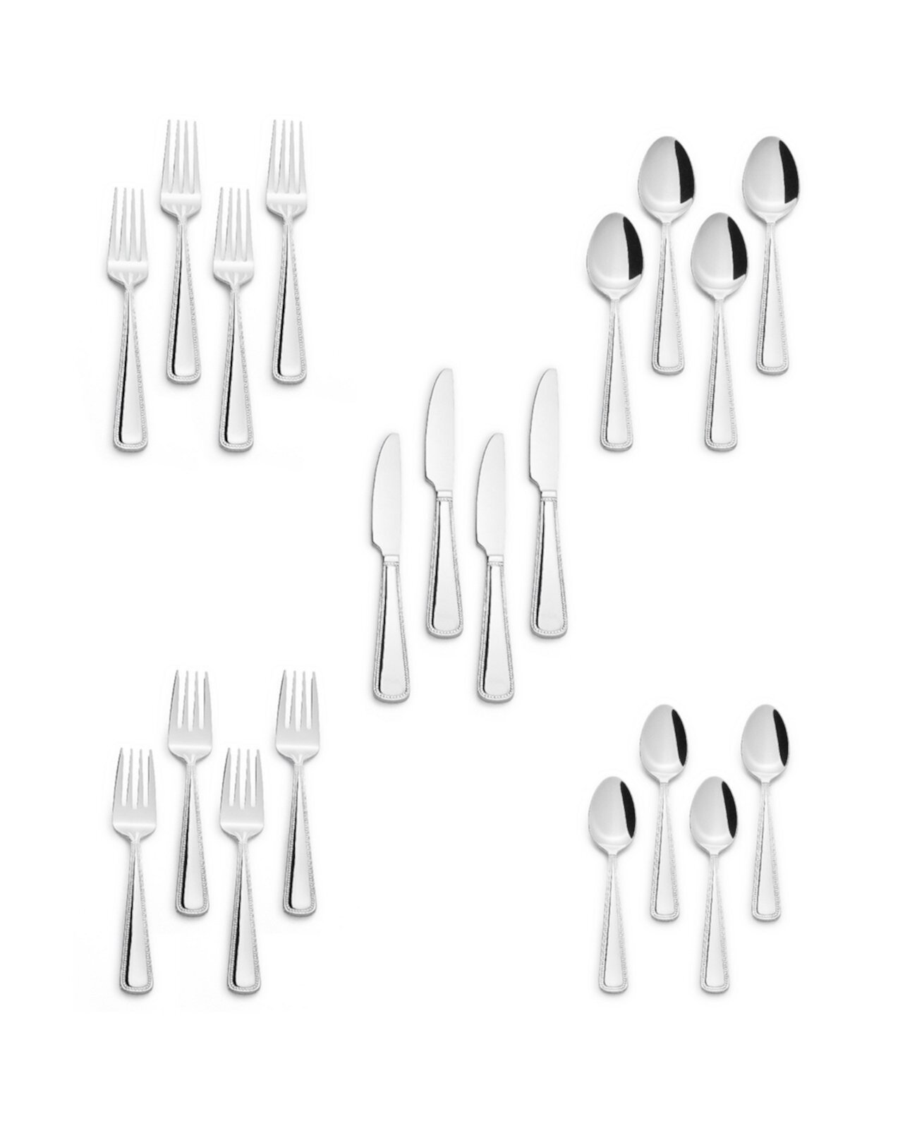 Stainless Steel Taylor Bead 20 Piece Flatware Set, Service for 4 Kitchinox