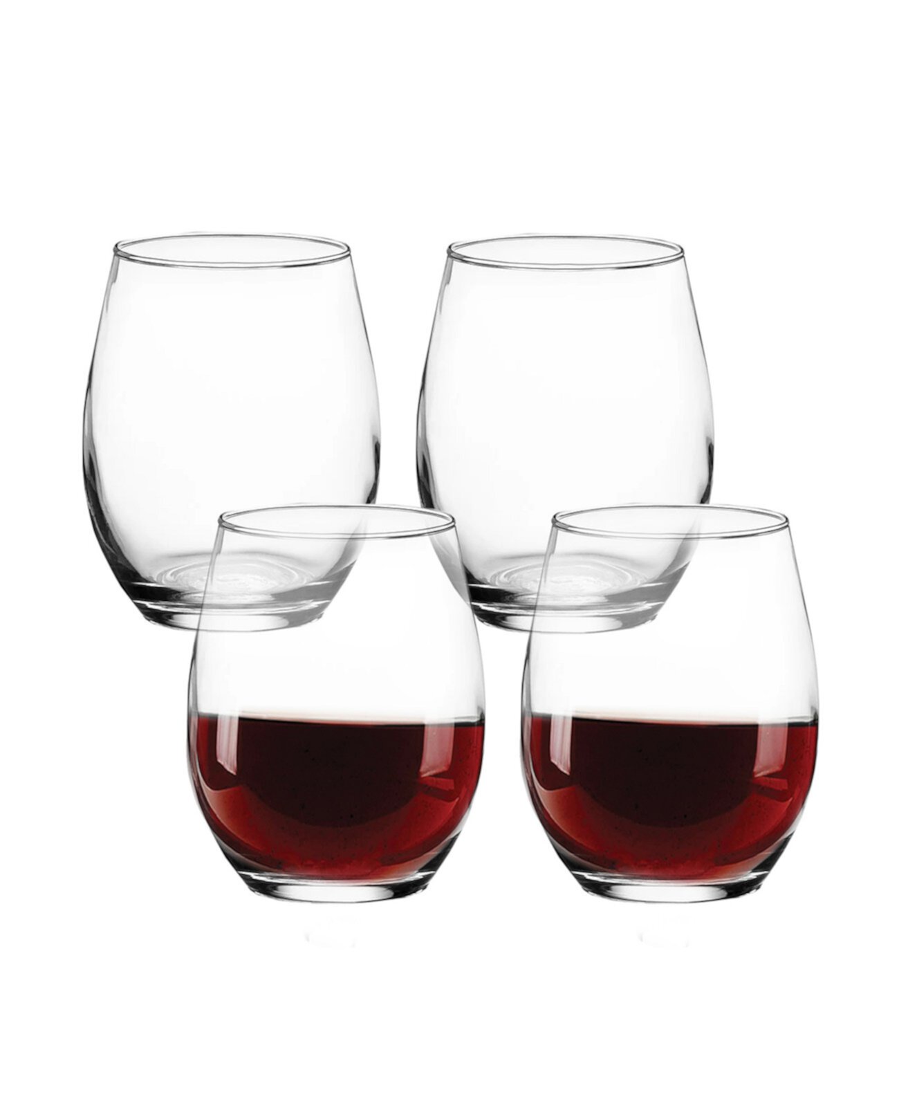 Set of 4 18.5 oz Stemless Wine Glasses Circleware