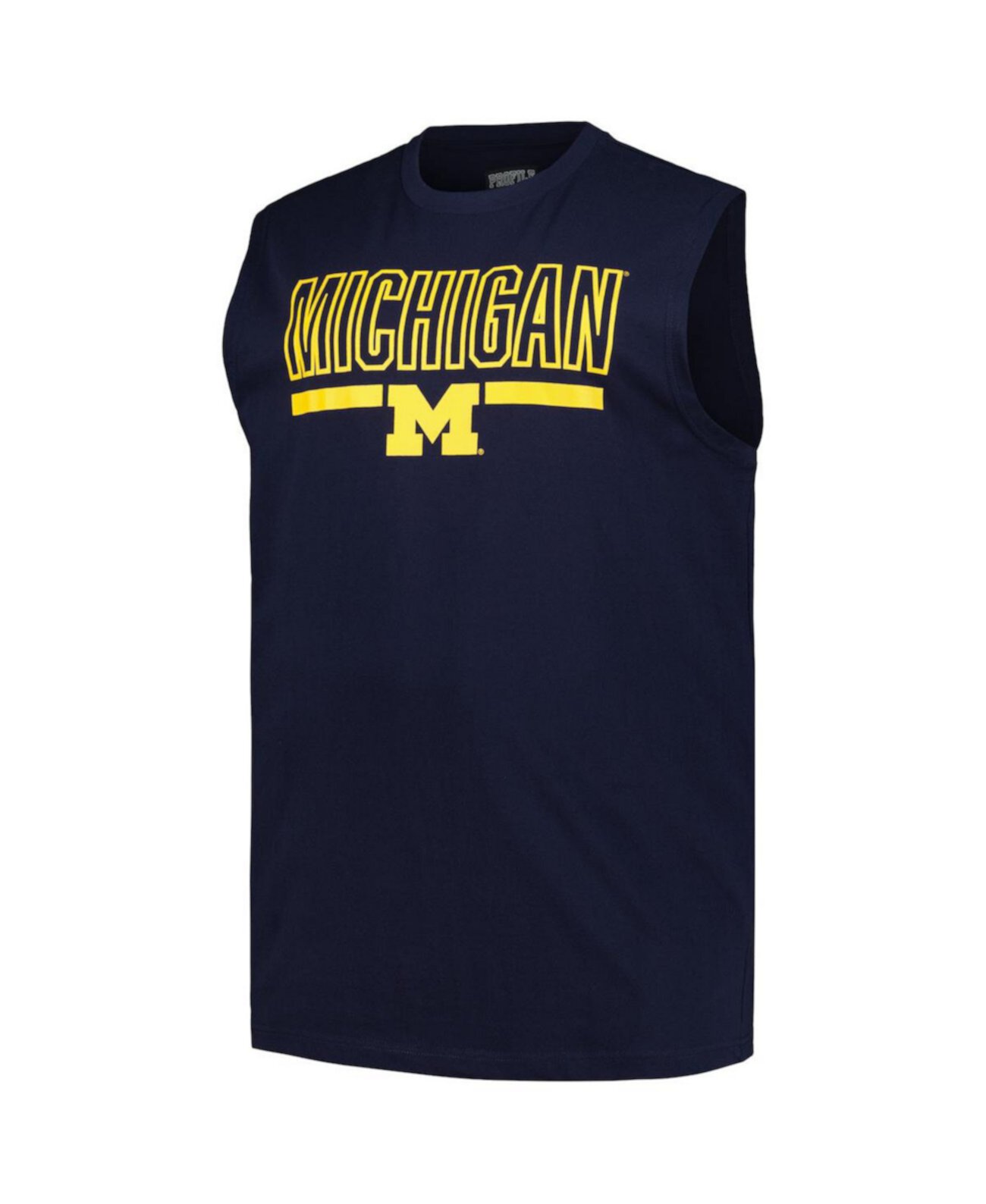 Men's Navy Michigan Wolverines Big Tall Tank Top Profile