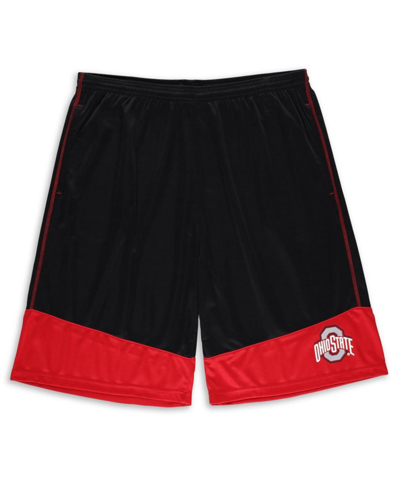 Men's Black Ohio State Buckeyes Big Tall Interlock Cuff Shorts Profile