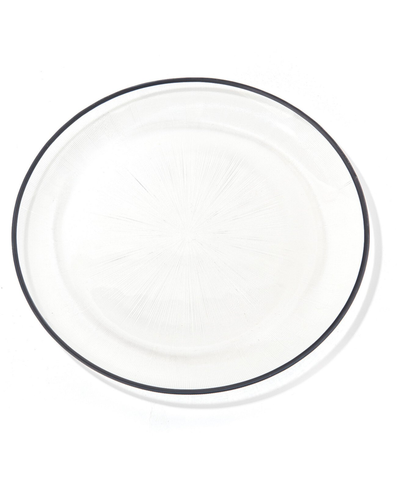 Elite Glass Charger Plate with Black Rim, 13" American Atelier