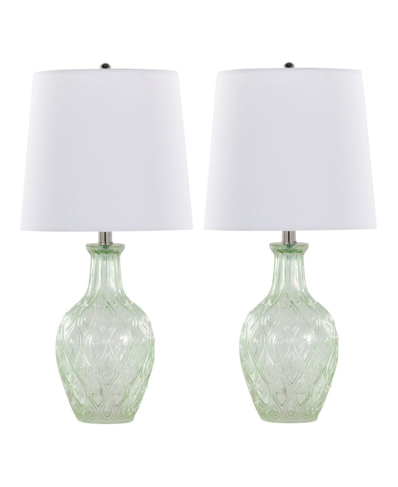 Gloria Round 20" Contemporary Glass Accent - Set of 2 Lamp Lumisource