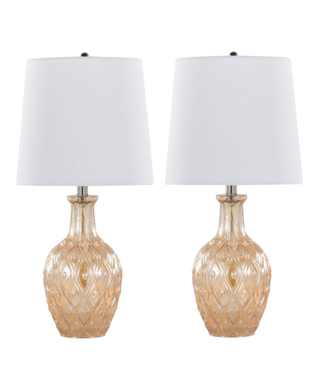 Gloria Round 20" Contemporary Glass Accent - Set of 2 Lamp Lumisource