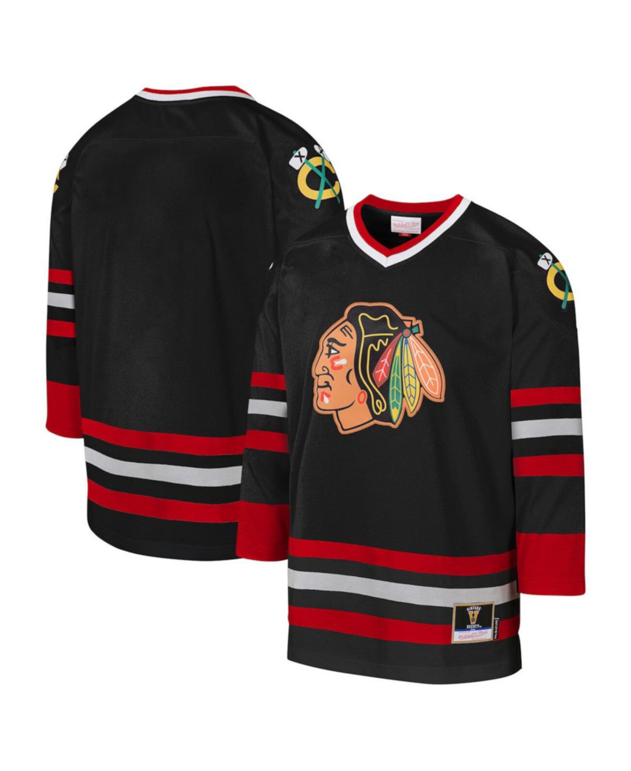 Джерси Mitchell & Ness Для мальчиков и девочек Черное Chicago Blackhawks 1997 Blue Line Mitchell & Ness