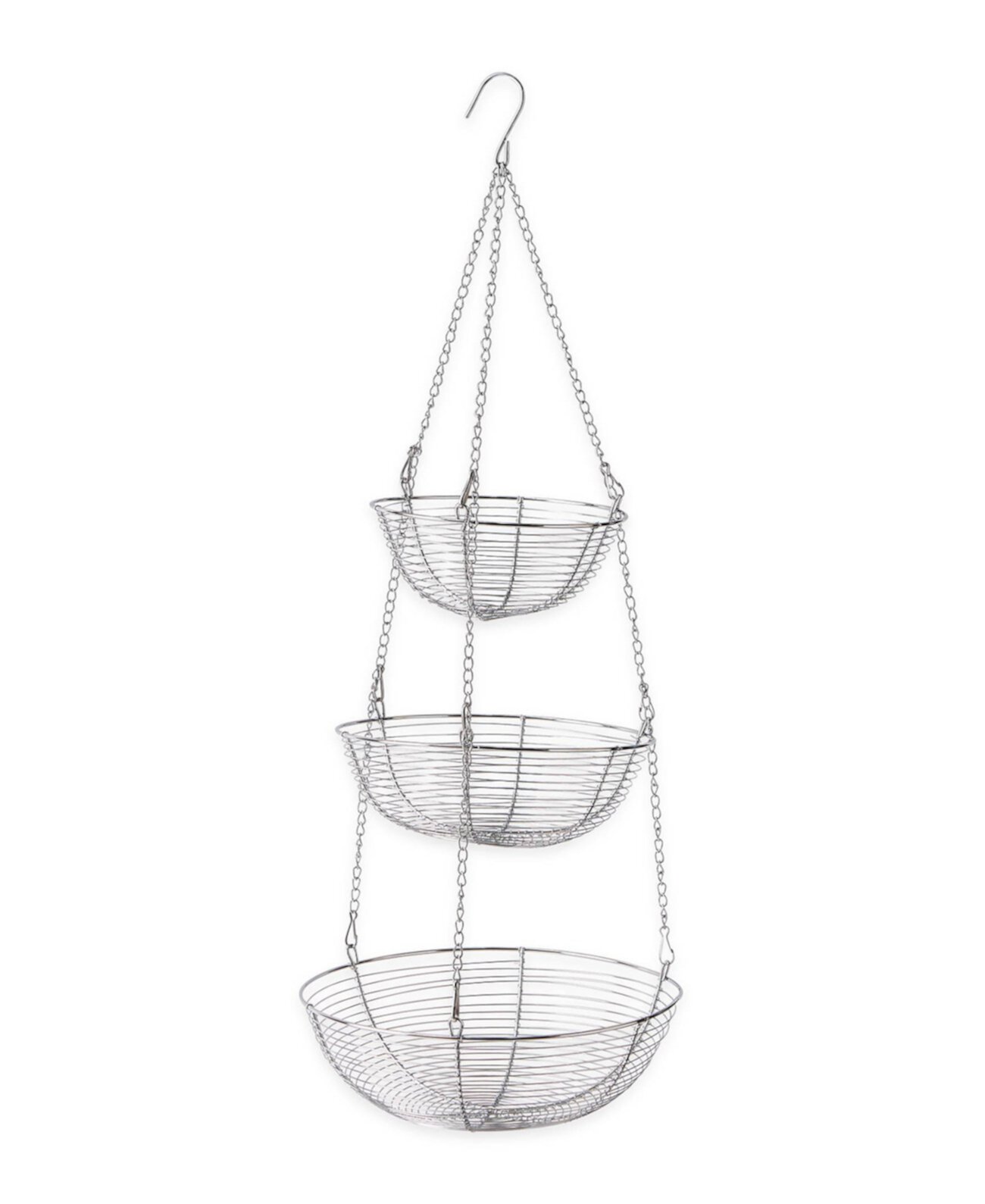 Woven Wire 3 Tier Chrome Hanging Basket RSVP International