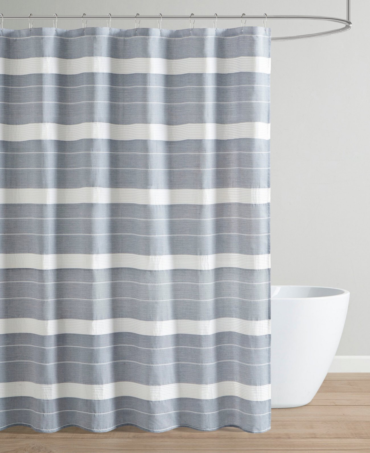 Adrien Woven Stripe Shower Curtain, 72" x 72" Martha Stewart