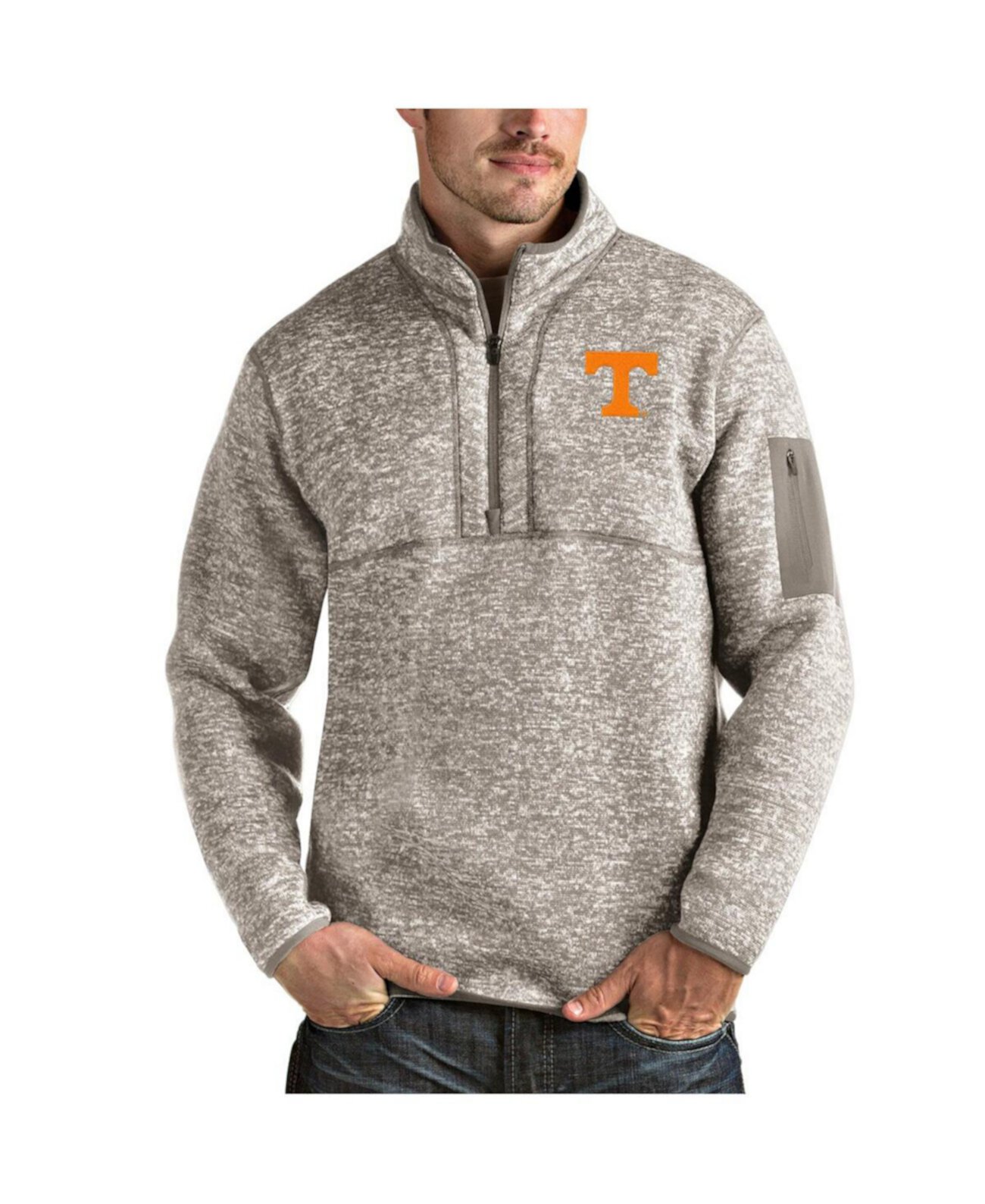 Мужской пуловер-свитшот Tennessee Volunteers Fortune Half-Zip от Antigua с длинным рукавом Antigua