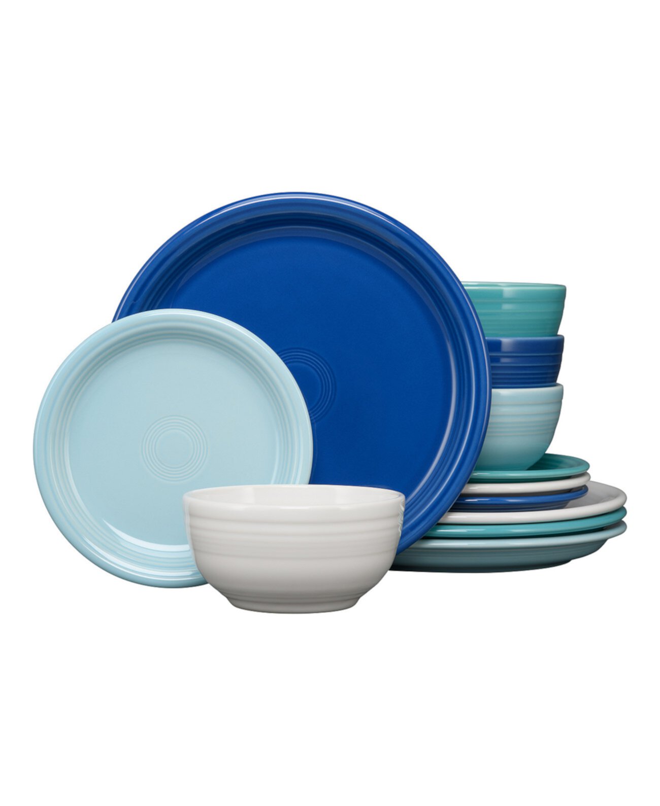 Mixed Coastal Blues Bistro 12 Pc. Dinnerware Set, Service for 4 FIESTA