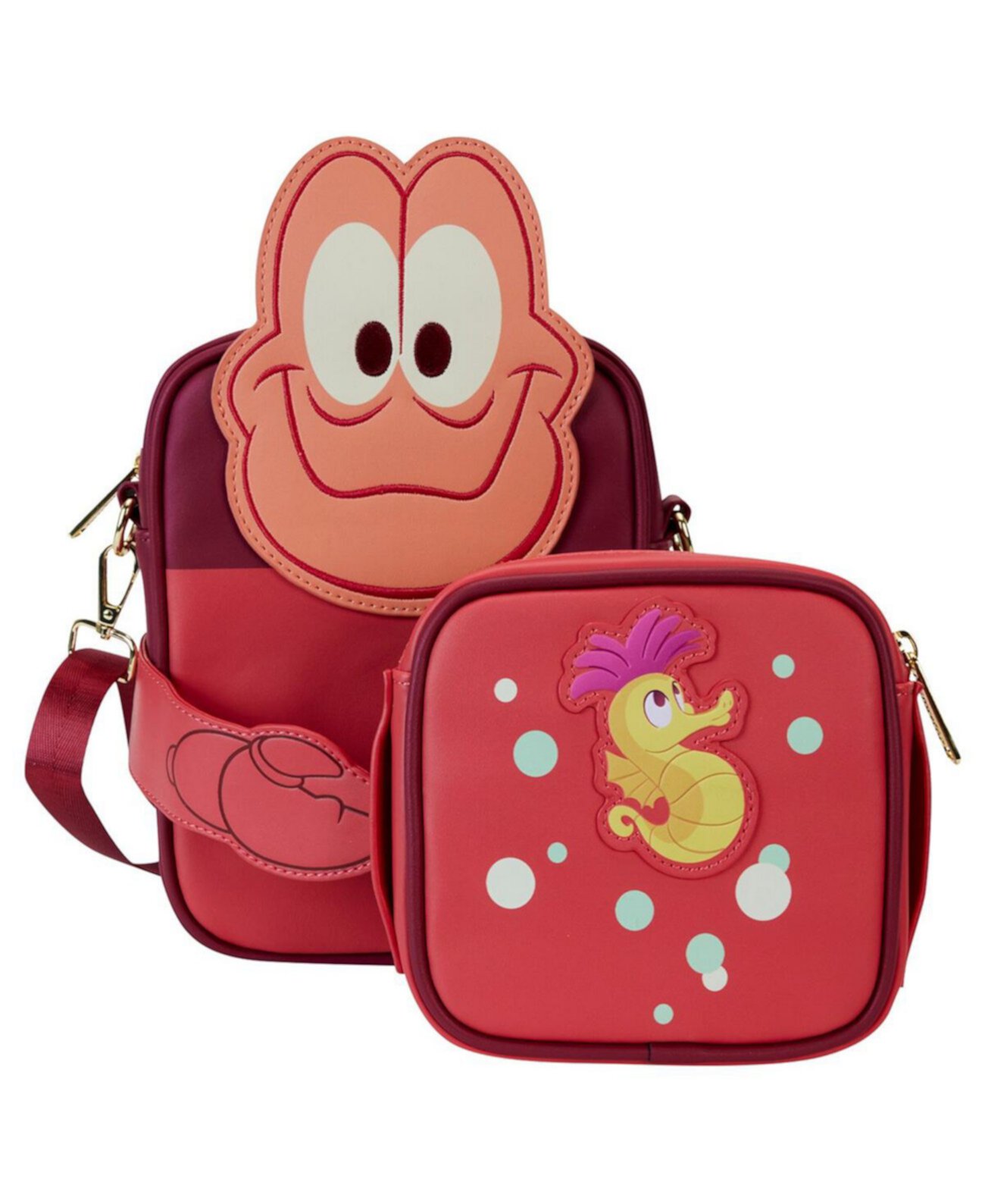 The Little Mermaid 35th Anniversary Sebastian Crossbuddies Crossbody Bag with Coin Bag Loungefly