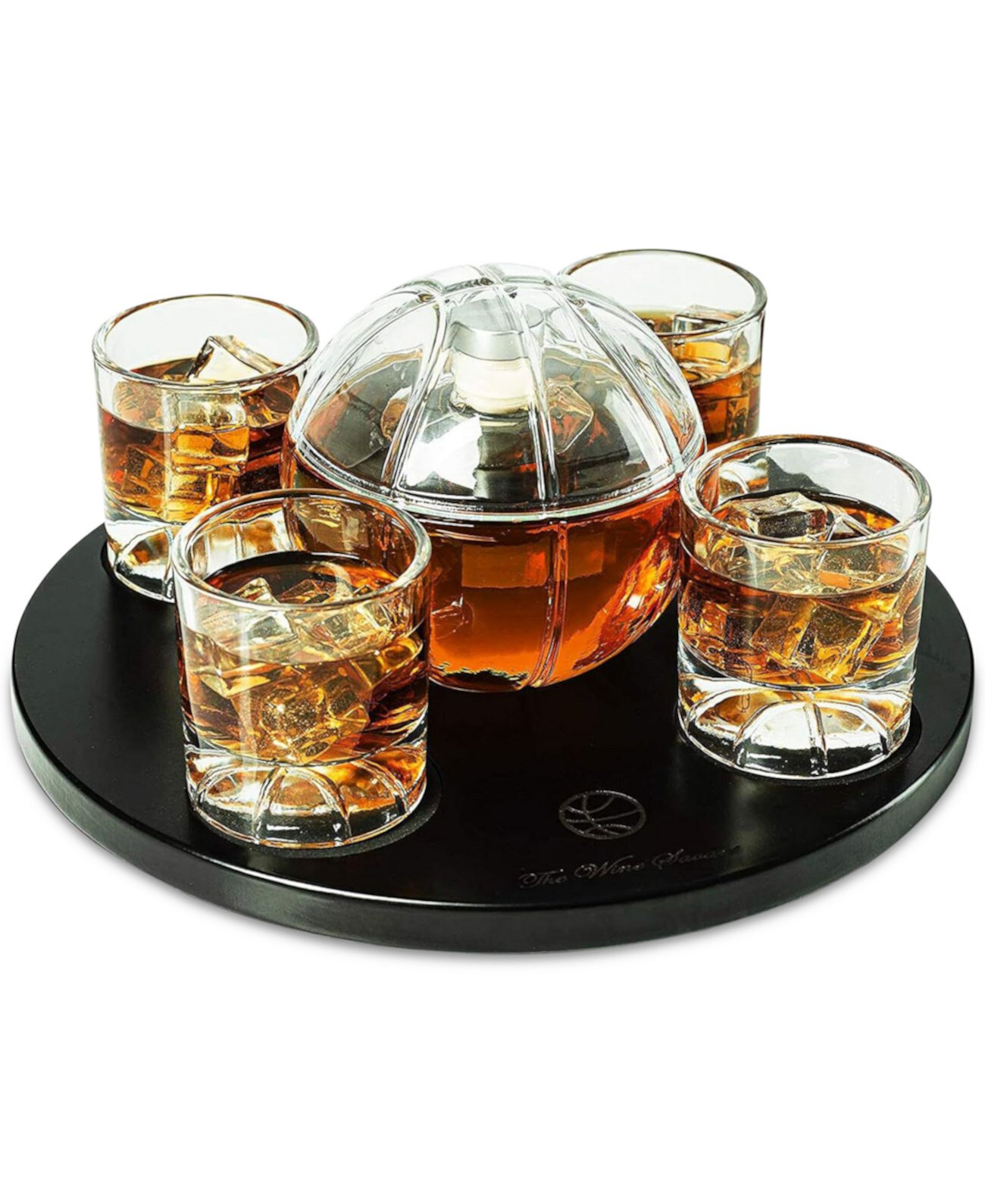 Basketball Decanter & Glass Set with Tray The Wine Savant