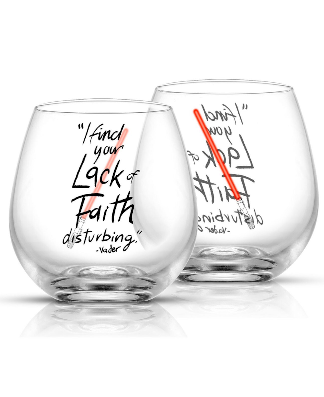 Star Wars™ Darth Vader™ Lightsaber Collection 15 oz Stemless Drinking Glass, Set of 2 JoyJolt