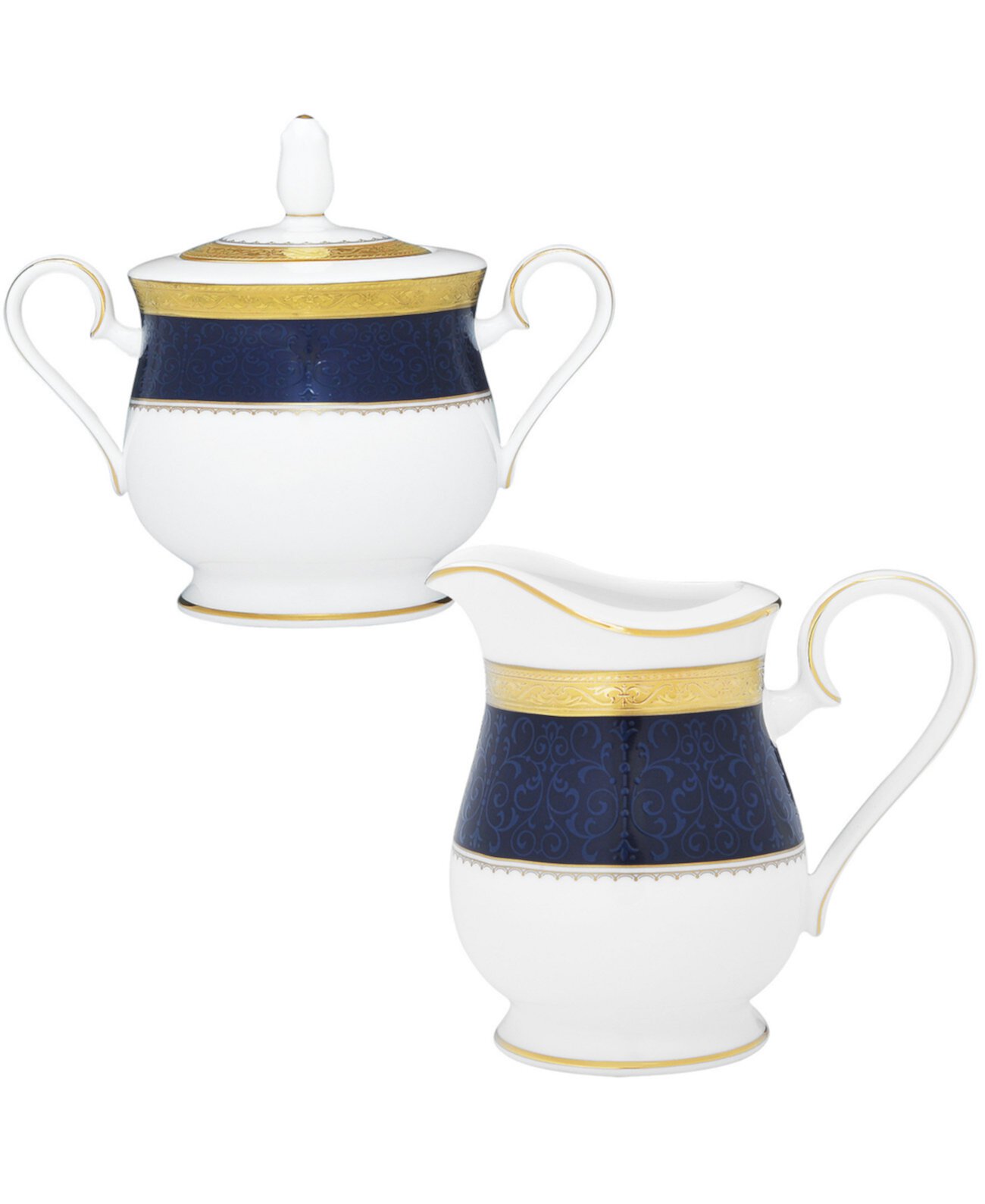 Odessa Cobalt Gold Sugar Creamer Set Noritake