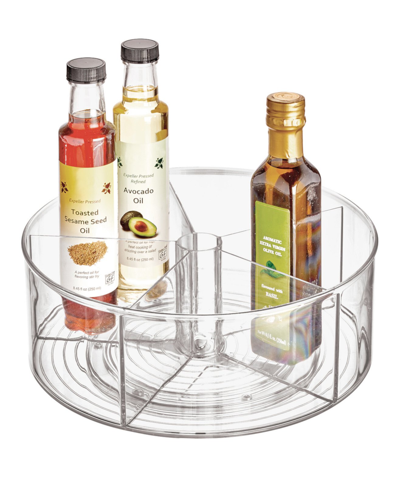 Linus 11.5" Divided Rotating Turntable Organizer, Clear IDesign