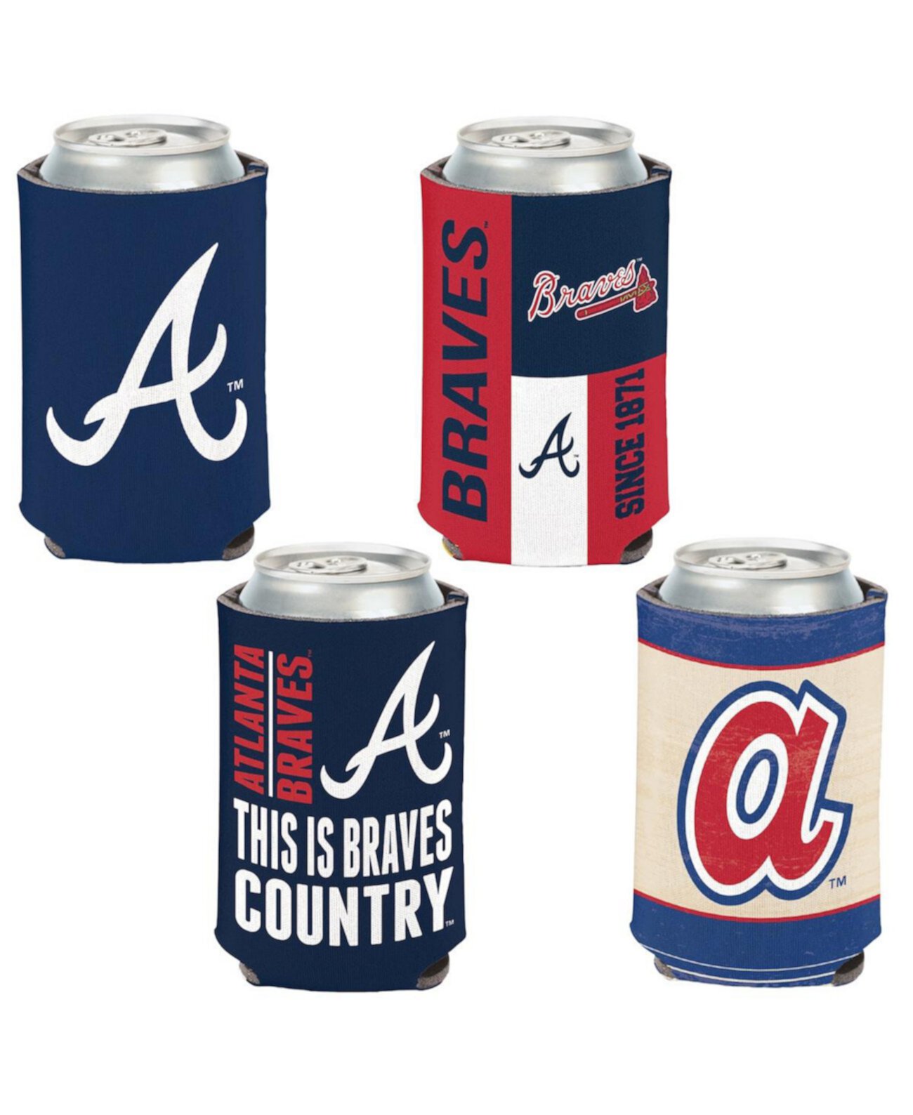 Atlanta Braves 4-Pack 12oz. Can Cooler Set Wincraft