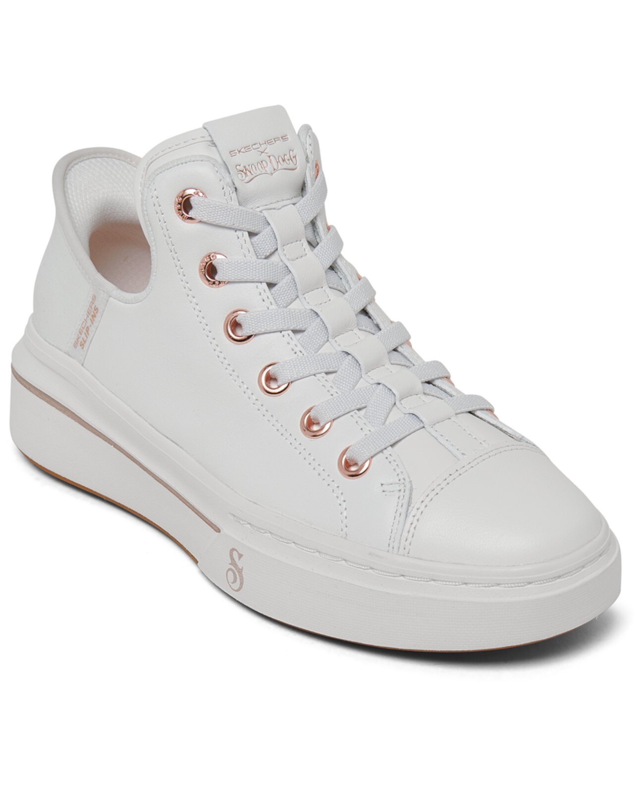 Женские кроссовки Skechers Premium Leather Slip-Ins Snoop One-OG с амортизирующей стелькой и эластичными шнурками Skechers