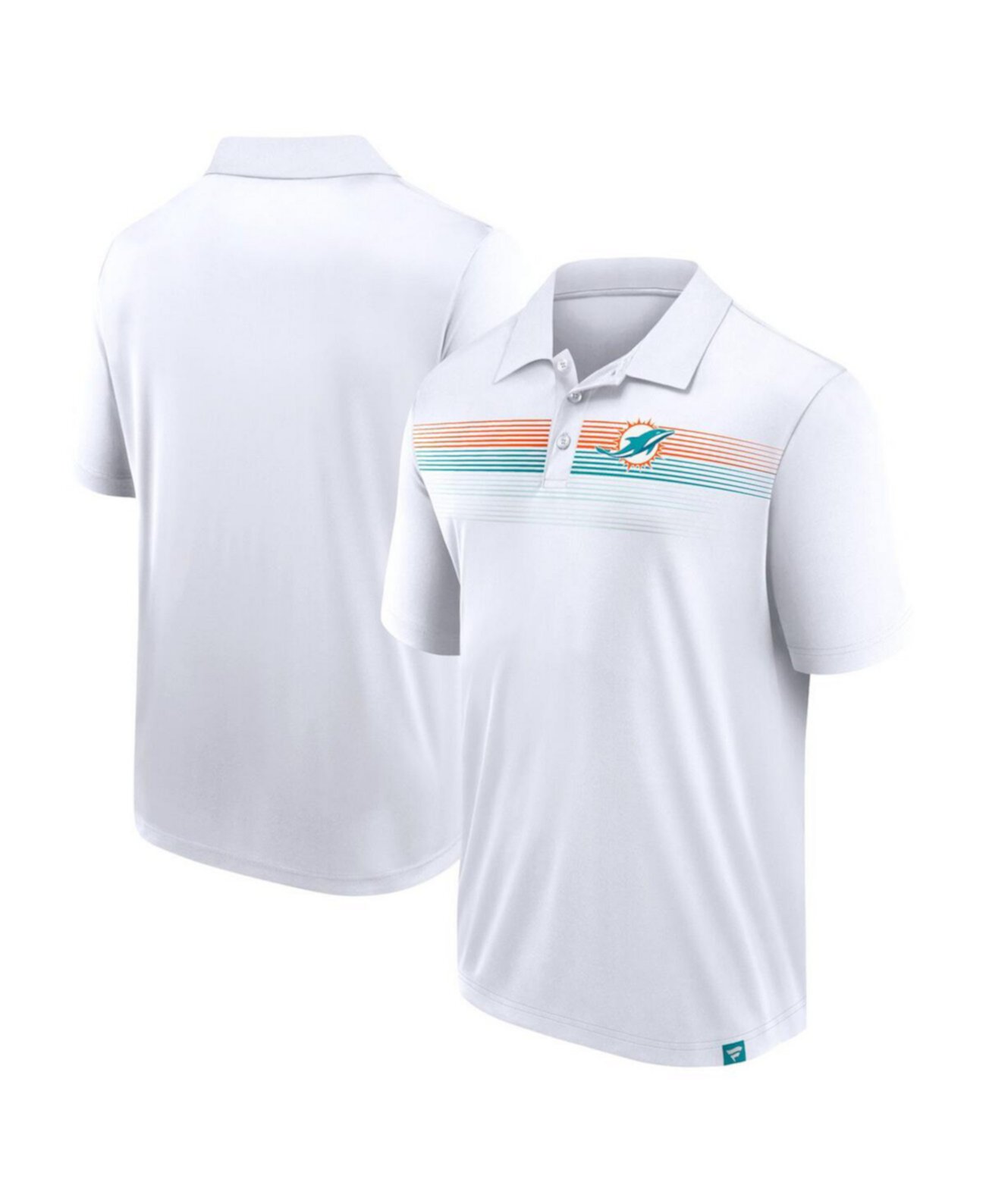 Мужская белая поло Miami Dolphins с сублимированным рисунком и пуговицами Fanatics